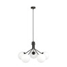 Suspension Design Nova Métal 5 lampes Boules Blanches Style Chic 