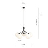 Suspension Design Nova Métal 5 lampes Boules Blanches Style Chic 