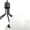 Suspension Design Nova Métal 5 lampes Boules Blanches Style Chic 