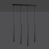 Plafonnier Design  Selter Métal 4 lampes Tubes Noires Style Minimaliste 