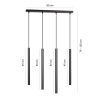 Plafonnier Design  Selter Métal 4 lampes Tubes Noires Style Minimaliste 