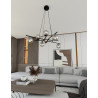 Suspension Design Essa Métal 8 lampes Boules Déportées Argentées Style Moderne 