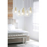 Suspension Design Albio Métal  6 lampes Rondes Cages Blanches Style Moderne 