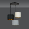 Suspension Design Hilde Métal 3 lampes Cylindres Noires, Grises et Blanches Style Moderne 