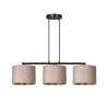 Suspension Design Hilde Métal 3 lampes Cylindres Roses Style Moderne 