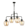 Suspension Design Lukka Métal 4 lampes Déportées Ambrées Style Minimaliste 