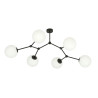 Plafonnier Design Space Métal 6 lampes Boules Destrucutré Blanches Style Chic 