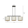 Suspension Design Hilde Métal 3 lampes Cylindres Blanches Style Moderne 