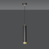 Suspension Design Kibo Métal une Lampe Tube Noire/Dorée Style Moderne 