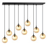 Suspension Design  Cosmo Métal 9 lampes Boules Ambrées Style Chic 