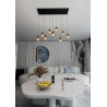 Suspension Design  Cosmo Métal 9 lampes Boules Ambrées Style Chic 