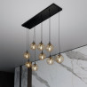 Suspension Design  Cosmo Métal 9 lampes Boules Ambrées Style Chic 