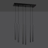 Plafonnier Design  Selter Métal 6 lampes Tubes Noires Style Minimaliste 