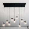 Suspension Design  Cosmo Métal 9 lampes Boules Transparentes Style Chic 