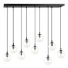 Suspension Design  Cosmo Métal 9 lampes Boules Transparentes Style Chic 