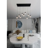 Suspension Design  Cosmo Métal 9 lampes Boules Transparentes Style Chic 