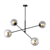 Suspension Design Linear Métal et Verre 4 lampes Boules Argentées Style Chic 