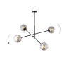 Suspension Design Linear Métal et Verre 4 lampes Boules Argentées Style Chic 