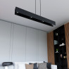 Suspension Design Gentor Métal 4 lampes Rectangles Noires Style Minimaliste 