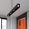 Suspension Design Gentor Métal 4 lampes Rectangles Noires Style Minimaliste 