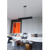 Suspension Design Gentor Métal 4 lampes Rectangles Noires Style Minimaliste 