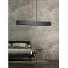 Suspension Design Gentor Métal 4 lampes Rectangles Noires Style Minimaliste 