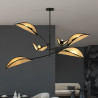 Plafonnier Design Lotus Métal 6 lampes Feuilles Marrons Style Ethnique 