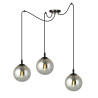 Suspension Design  Gigi Métal 3 lampes Boules Argentées Style Chic 