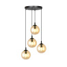 Suspension Design  Cosmo Métal 4 lampes Boules Ambrées Style Chic 