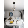 Suspension Design  Cosmo Métal 4 lampes Boules Ambrées Style Chic 