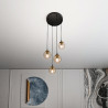 Suspension Design  Cosmo Métal 4 lampes Boules Ambrées Style Chic 