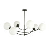 Plafonnier Design Hunter Métal 6 lampes Boules Blanches Style Chic 