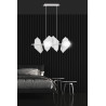 Suspension Design  Drifton Métal 4 lampes Boules Géométriques Blanches Style Moderne 