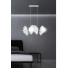 Suspension Design  Drifton Métal 4 lampes Boules Géométriques Blanches Style Moderne 