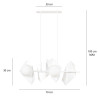 Suspension Design  Drifton Métal 4 lampes Boules Géométriques Blanches Style Moderne 