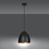 Suspension Design Ystad Métal une Lampe Cloche Noire / Dorée Style Moderne