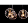 Suspension Design Albio Métal  3 lampes Rondes Cages Blanches Style Moderne 