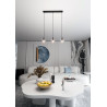 Suspension Design  Cosmo Métal 3 lampes Boules Transparentes Style Chic 