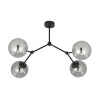 Plafonnier Design Space Métal 4 lampes Boules Destrucutré Argentées Style Chic 