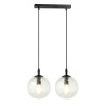 Suspension Design  Cosmo Métal 2 lampes Boules Transparentes Style Chic 