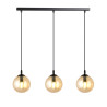 Suspension Design  Cosmo Métal 3 lampes Boules Ambrées Style Chic 