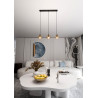 Suspension Design  Cosmo Métal 3 lampes Boules Ambrées Style Chic 