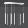 Plafonnier Design  Selter Métal 9 lampes Tubes Blanches Style Minimaliste 