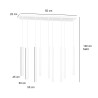 Plafonnier Design  Selter Métal 9 lampes Tubes Blanches Style Minimaliste 