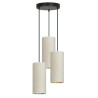 Suspension Design Bente Tissu 3 lampes Tubes Crémes Style Vintage 