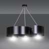 Suspension Design Vixon Métal 3 lampes Entrelacées Noires Style Moderne 