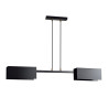 Suspension Design Tolos Métal 2 lampes Rectangles Déportées Noires Style Minimaliste 