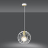 Suspension Design Albio Métal une Lampe Rond Cage Blanc Style Moderne 