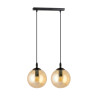 Suspension Design  Cosmo Métal 2 lampes Boules Ambrées Style Chic 