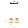 Suspension Design  Cosmo Métal 2 lampes Boules Ambrées Style Chic 